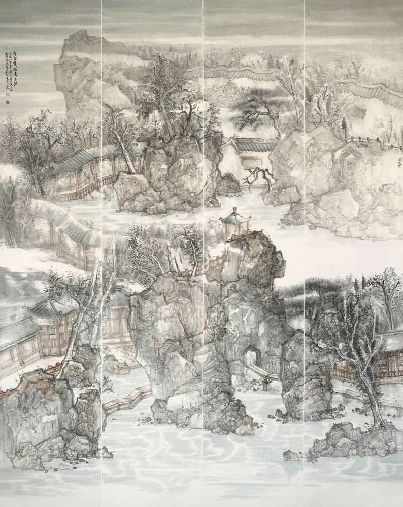 《春含翠微意自闲》刘晨光作品欣赏