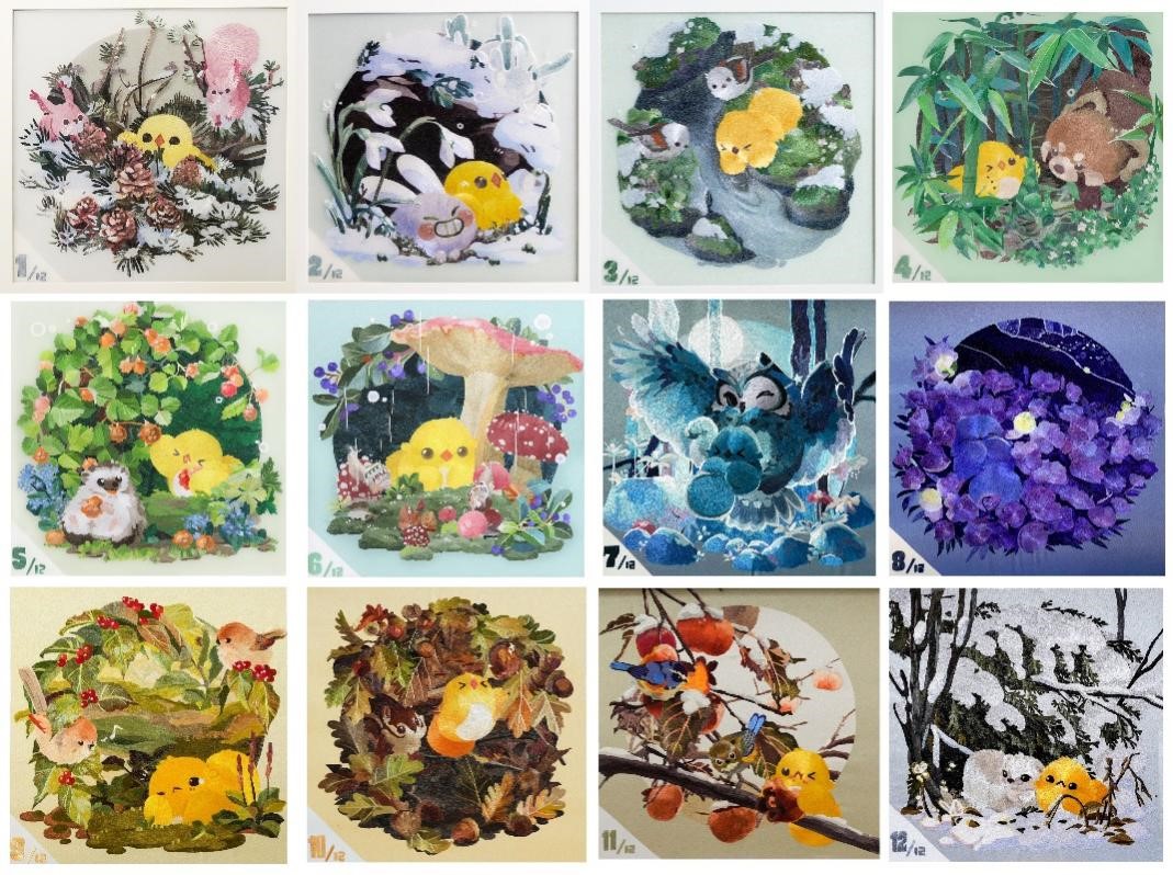 二十四节气主题刺绣作品（）