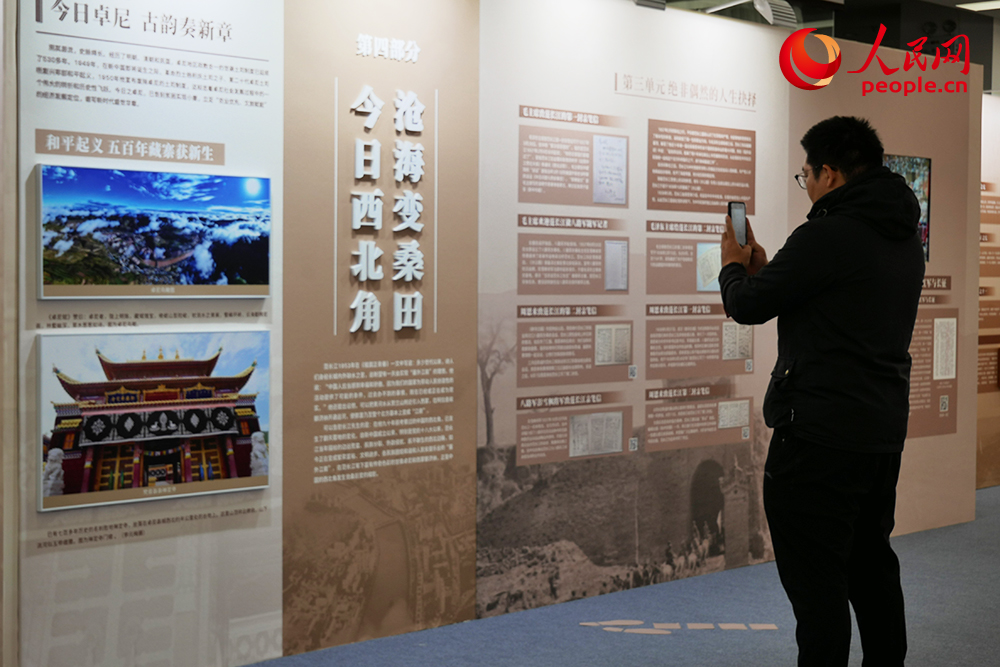 观众正在参观展览。人民网记者 韦衍行摄