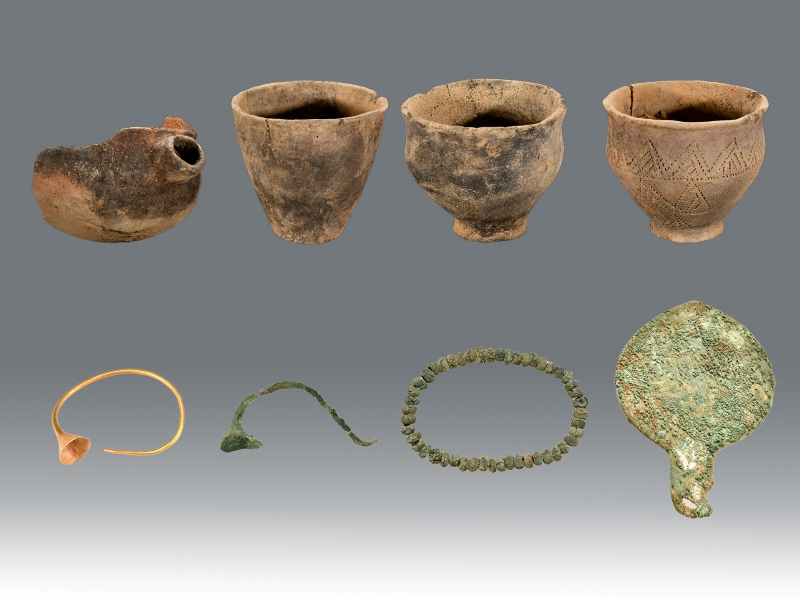 哈夏林场墓地出土器物。新疆文物考古研究所供图