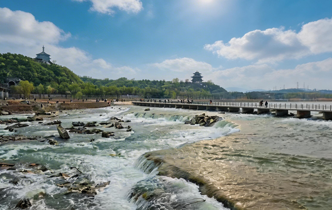 京西大本营附近的永定河畔。北京冬奥公园京西大本营供图